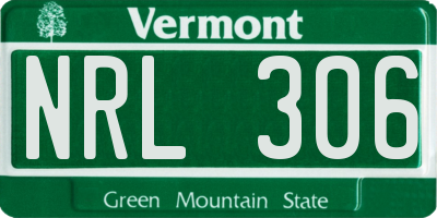 VT license plate NRL306