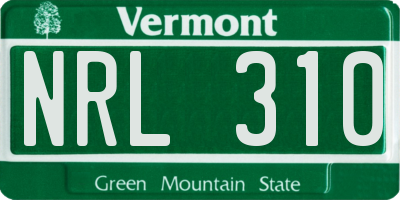 VT license plate NRL310