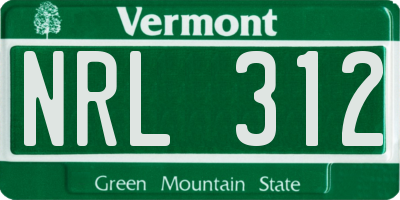 VT license plate NRL312