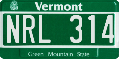 VT license plate NRL314