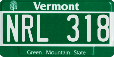 VT license plate NRL318