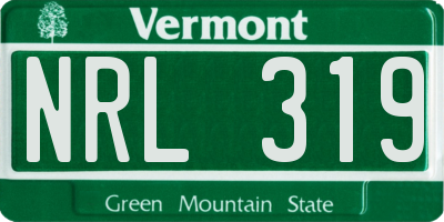 VT license plate NRL319