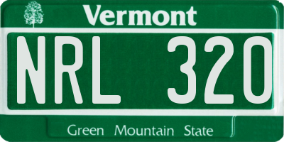 VT license plate NRL320
