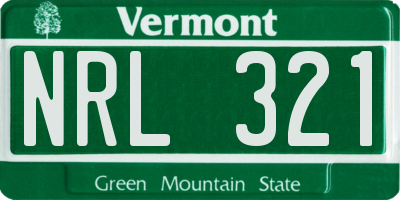VT license plate NRL321