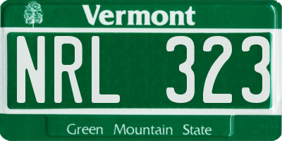 VT license plate NRL323