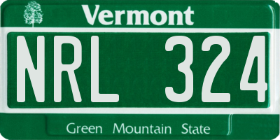 VT license plate NRL324