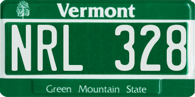 VT license plate NRL328