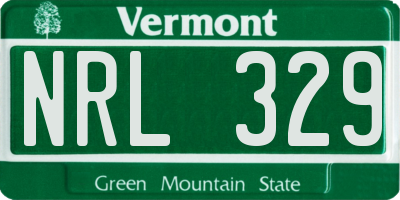 VT license plate NRL329