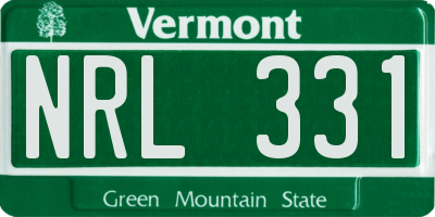 VT license plate NRL331