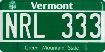 VT license plate NRL333