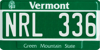 VT license plate NRL336