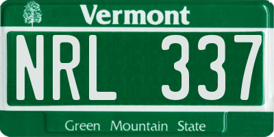 VT license plate NRL337