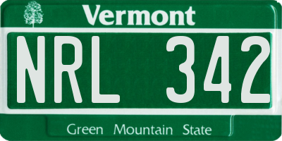 VT license plate NRL342