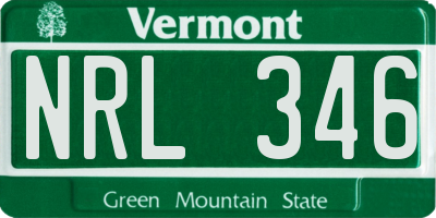 VT license plate NRL346