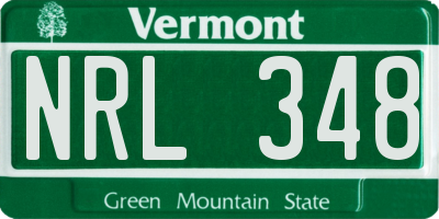 VT license plate NRL348