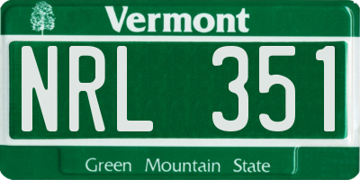VT license plate NRL351