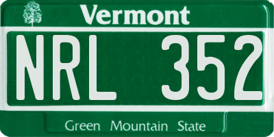 VT license plate NRL352