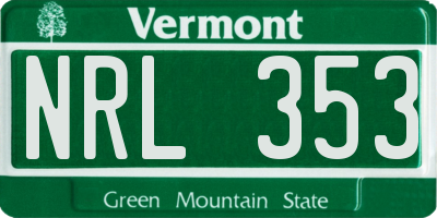 VT license plate NRL353
