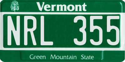 VT license plate NRL355