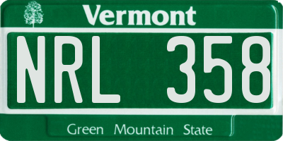 VT license plate NRL358