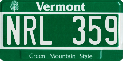 VT license plate NRL359