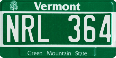 VT license plate NRL364