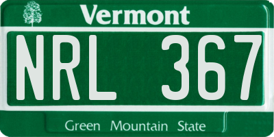 VT license plate NRL367