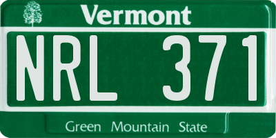 VT license plate NRL371