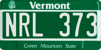 VT license plate NRL373