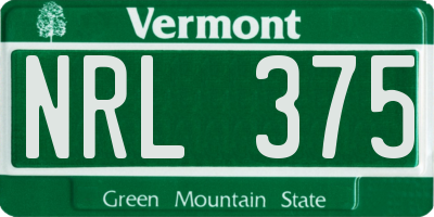 VT license plate NRL375