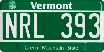 VT license plate NRL393