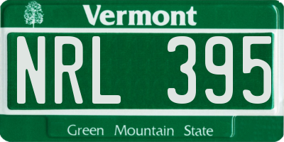 VT license plate NRL395