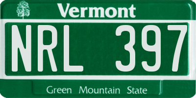 VT license plate NRL397