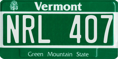 VT license plate NRL407