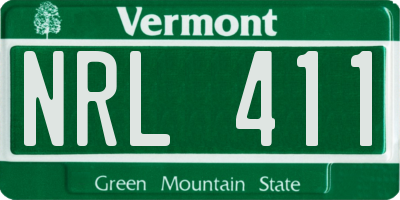 VT license plate NRL411