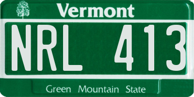 VT license plate NRL413
