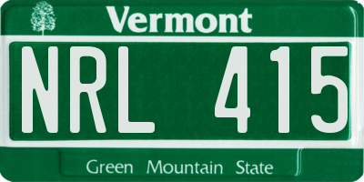 VT license plate NRL415