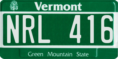 VT license plate NRL416