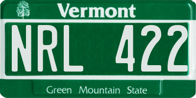 VT license plate NRL422