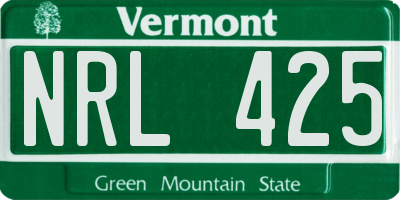 VT license plate NRL425