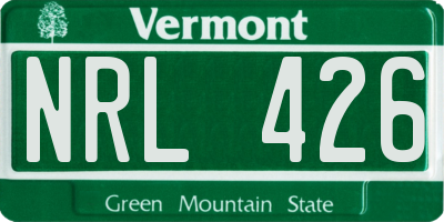 VT license plate NRL426