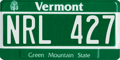 VT license plate NRL427