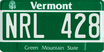VT license plate NRL428