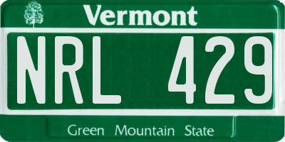 VT license plate NRL429