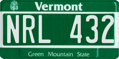 VT license plate NRL432