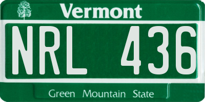 VT license plate NRL436
