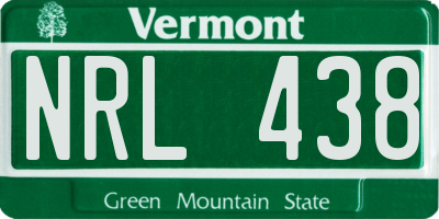 VT license plate NRL438