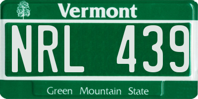 VT license plate NRL439