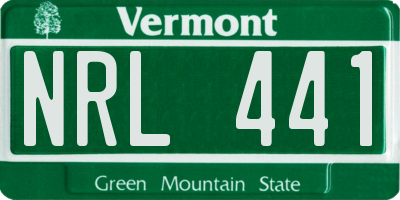 VT license plate NRL441