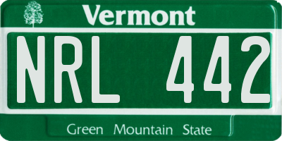 VT license plate NRL442